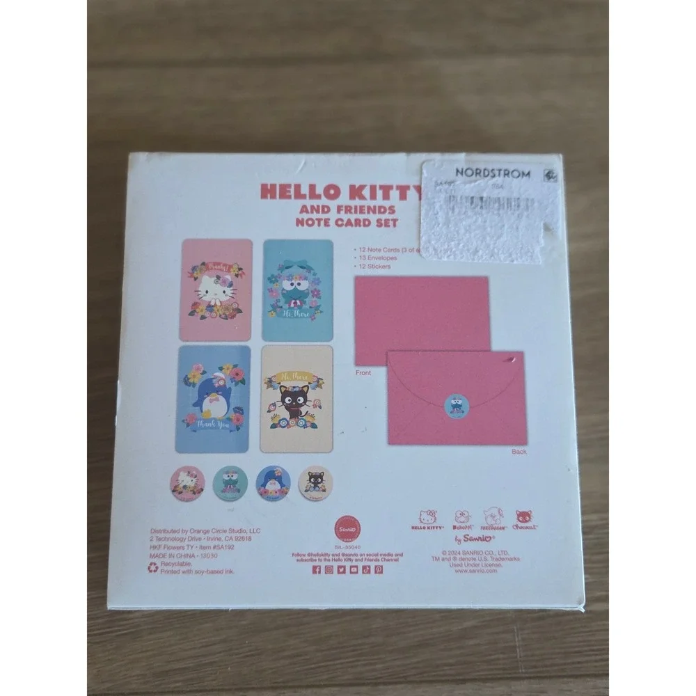 Sanrio Hello Kitty and Friends Note Card Set 12 Cards Envelopes Stickers SA192